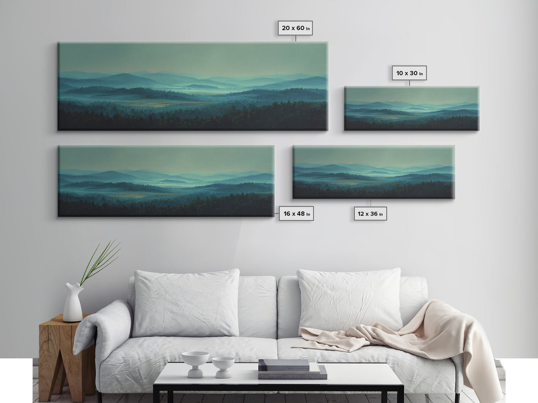 Moody Forest Landscape Framed Canvas Print, Wall Art, Canvas, Living Room Decor, Fine Art, Canvas Wall Art, Abstract Art, WAL-3x1-2