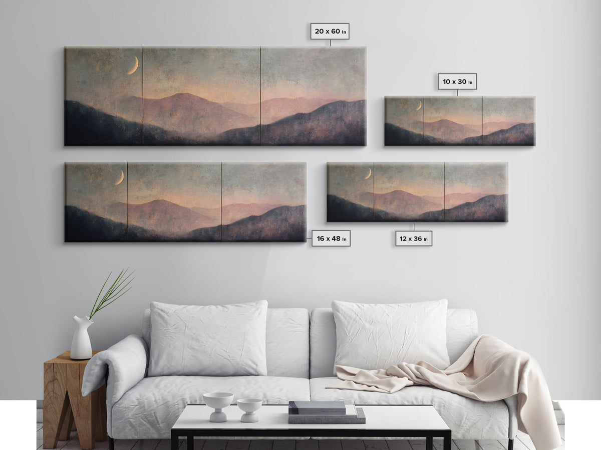 Statement Abstract with Bold Layered Brushwork Canvas Print, Wall Art, Abstract Wall Art, Living Room Decor, Abstract Art, WAL-3x1-65