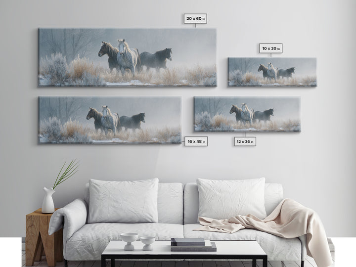 Wild Horse Portrait Framed Canvas Print, Wall Art, Prints Wall Art, Living Room Decor, Fine Art, Textured Painting, WAL-3x1-77
