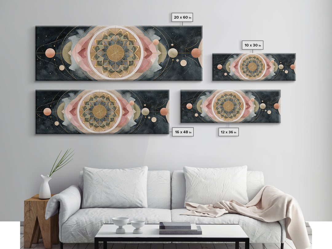 Sacred Geometry Mandala Canvas Print, Wall Art, Living Room Decor, Oil Painting, Minimalist Decor, Contemporary Art, WAL-3x1-85