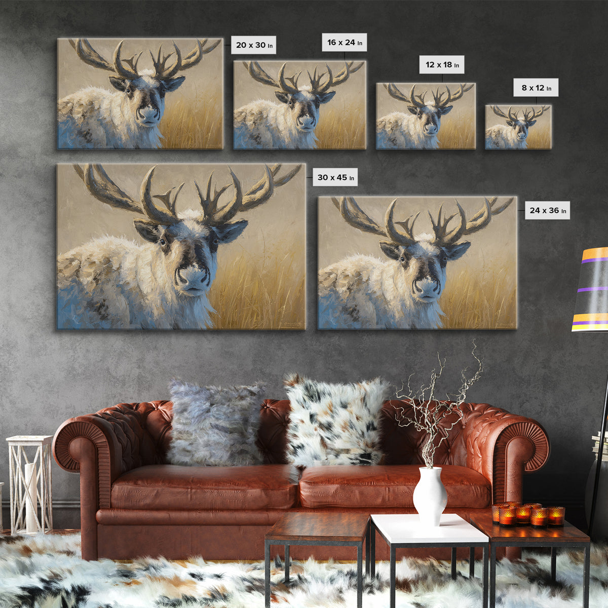 Whimsical Animal Portrait Framed Canvas Print, Wall Art, Gallery Decor, Living Room Decor, Fine Art, Home Decor, WAL-3x2-27
