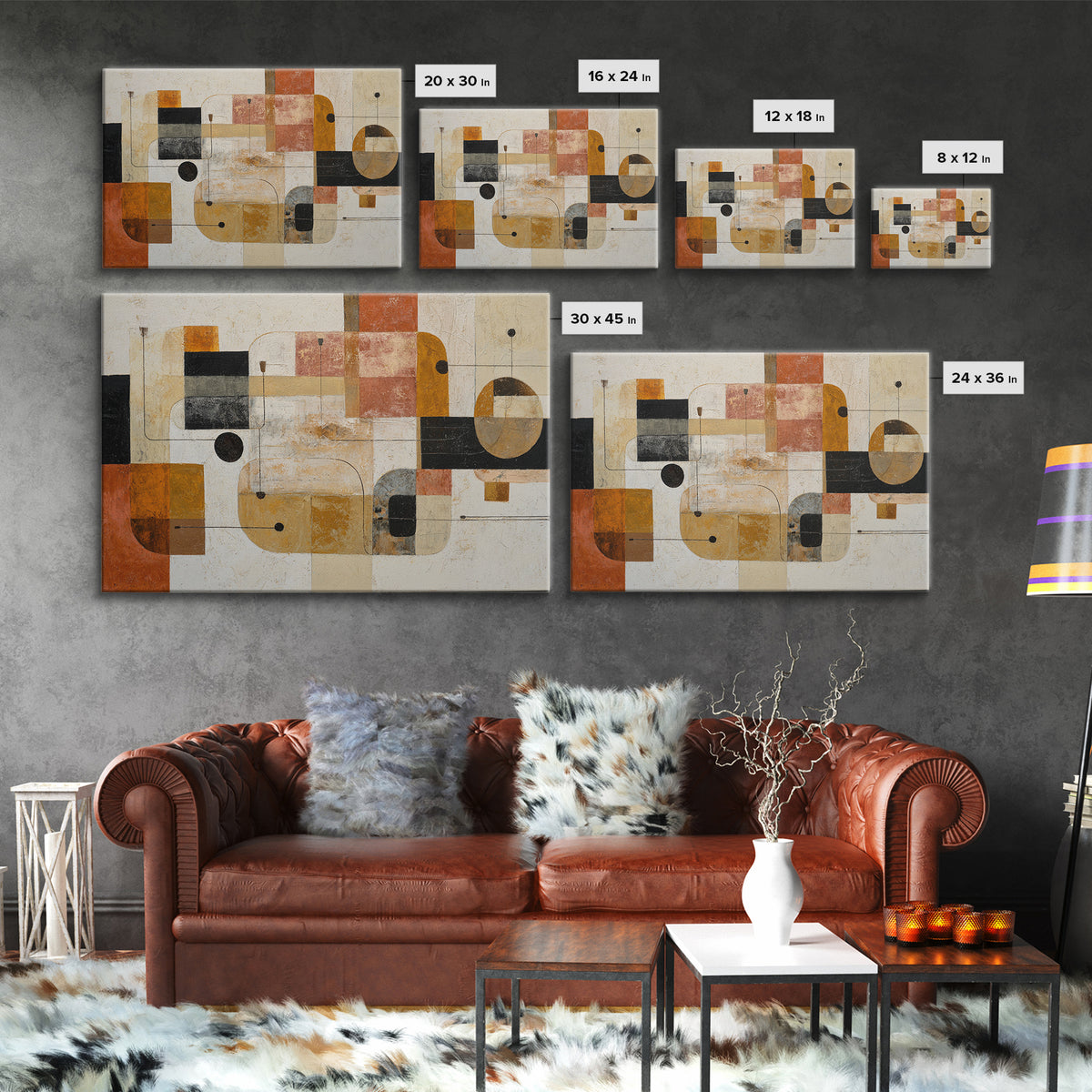 Statement Abstract with Bold Layered Brushwork Canvas Print, Wall Art, Modern Decor, Living Room Decor, Abstract Art, WAL-3x2-29