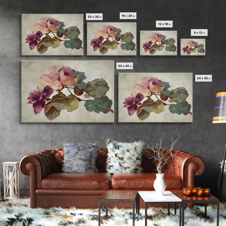 Large Botanical Print Canvas Print, Wall Art, Canvas Wall Art, Living Room Decor, Oil Painting, Statement Artwork, WAL-3x2-30