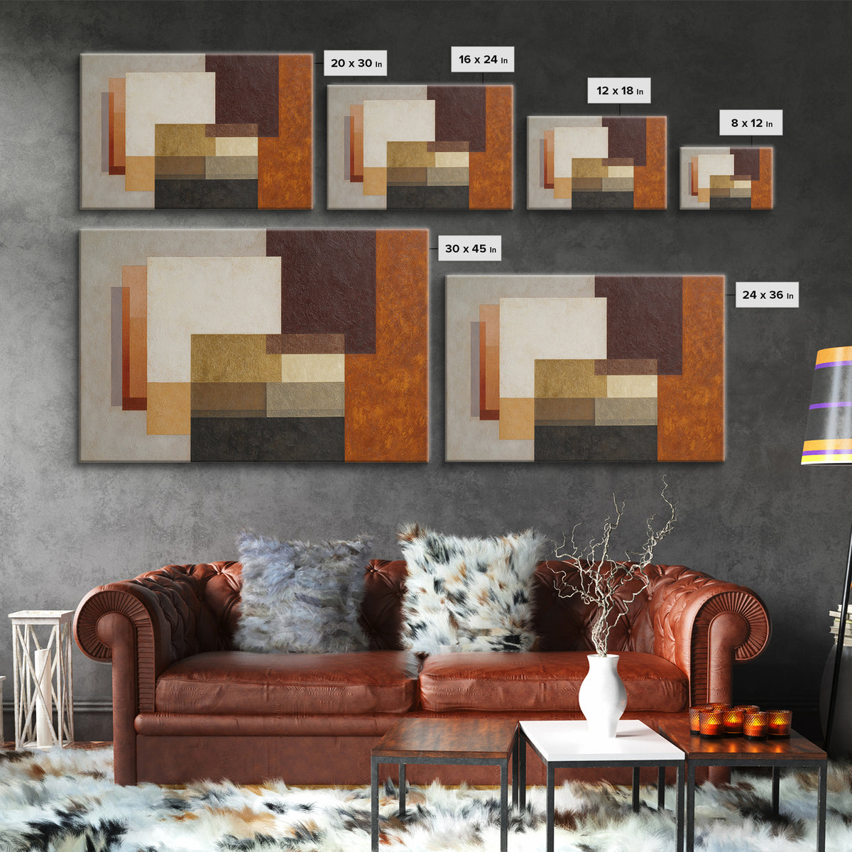 Modern Geometric Composition for Living Spaces Canvas Print, Wall Art, Prints Wall Art, Living Room Decor, Fine Art, WAL-3x2-32