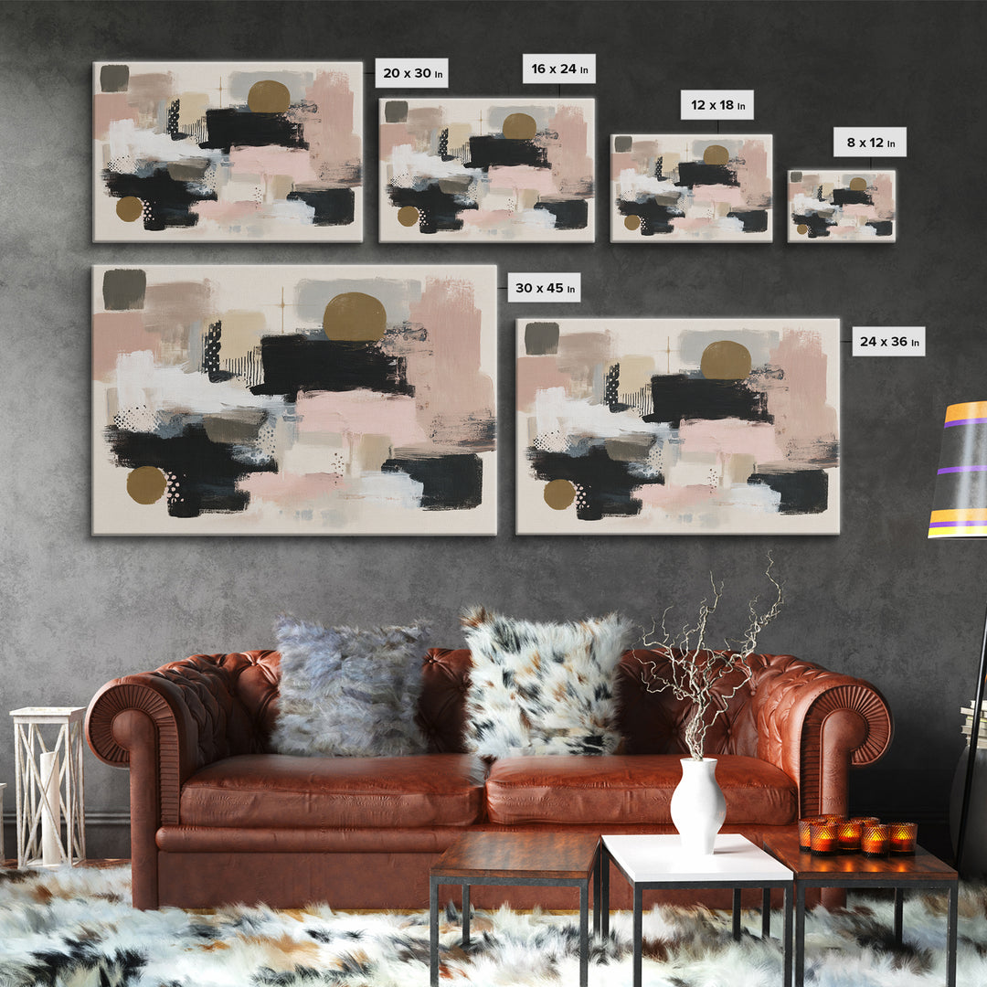 Statement Abstract with Bold Layered Brushwork Canvas Print, Wall Art, Modern Decor, Living Room Decor, Abstract Art, WAL-3x2-53