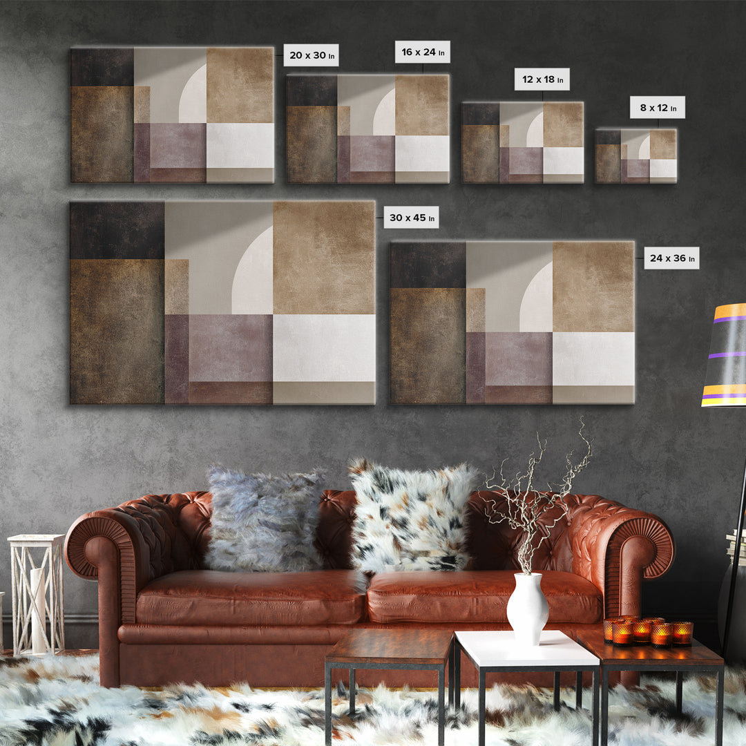Modern Geometric Composition for Living Spaces Canvas Print, Wall Art, Room Decor, Living Room Decor, Abstract Art, WAL-3x2-56