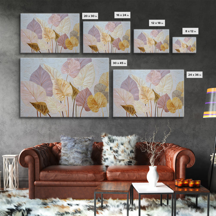 Large Botanical Print Framed Canvas Print, Wall Art, Large Wall Art, Living Room Decor, Fine Art, Abstract Wall Art, WAL-3x2-6
