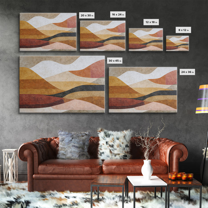 Mid Century Color Block Composition Canvas Print, Wall Art, Art, Living Room Decor, Fine Art, Wall Clock, Large Wall Art, WAL-3x2-88