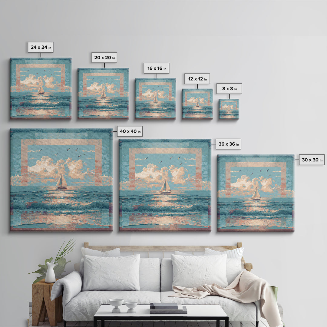 Honeymoon Coastal Sunset Canvas Print, Wedding Art, Wedding Table Number, Living Room Decor, Fine Art, Romance, Gallery Decor, WED-1x1-17