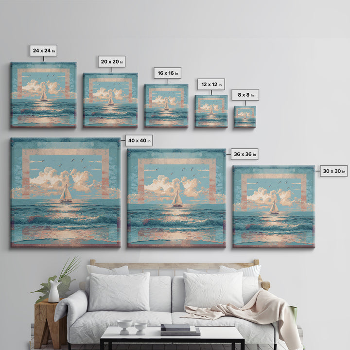 Honeymoon Coastal Sunset Canvas Print, Wedding Art, Wedding Table Number, Living Room Decor, Fine Art, Romance, Gallery Decor, WED-1x1-17