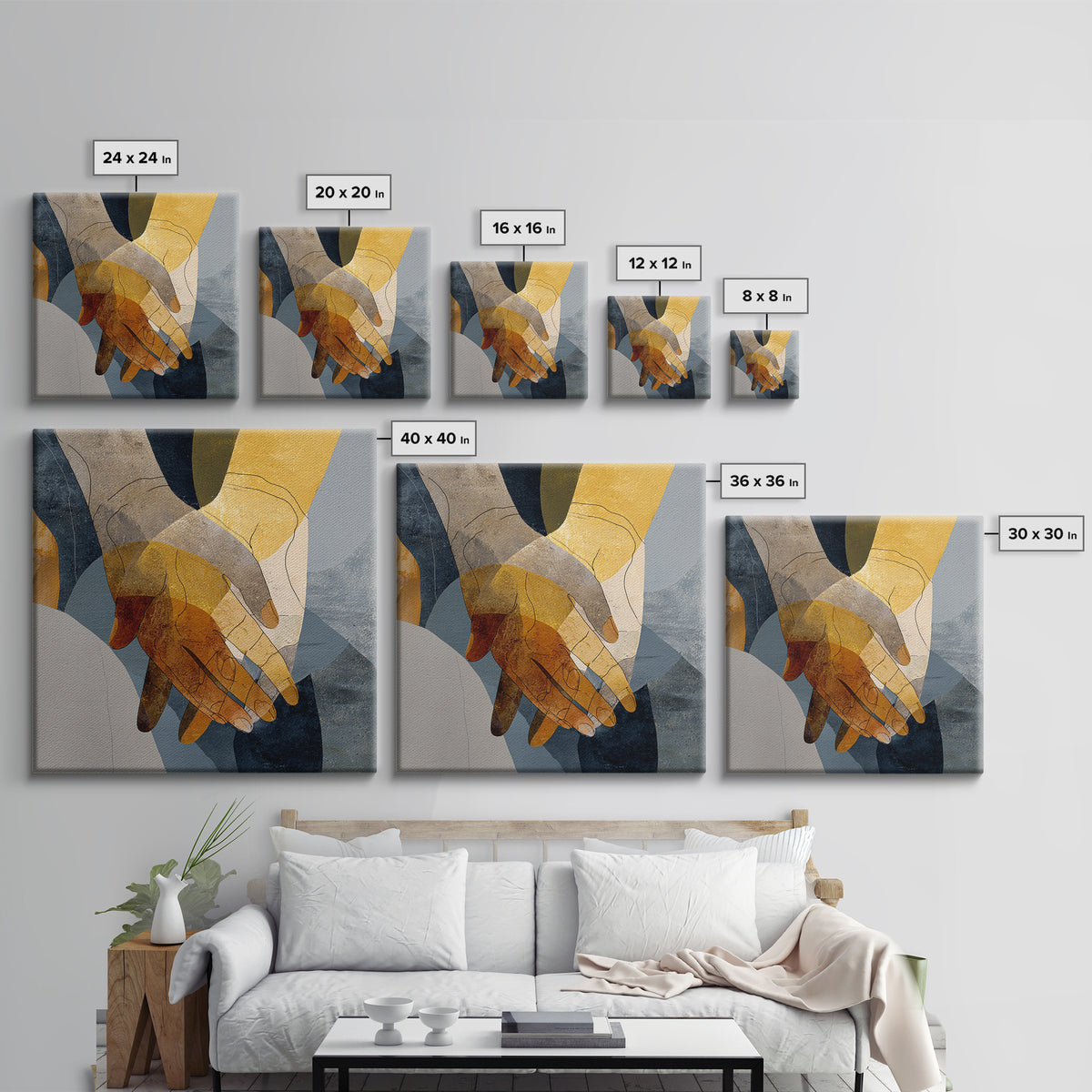 Hands Nearly Touching Framed Canvas Print, Wedding Art, Luxury Decor, Living Room Decor, Fine Art, Romance, Wedding Sign, WED-1x1-88