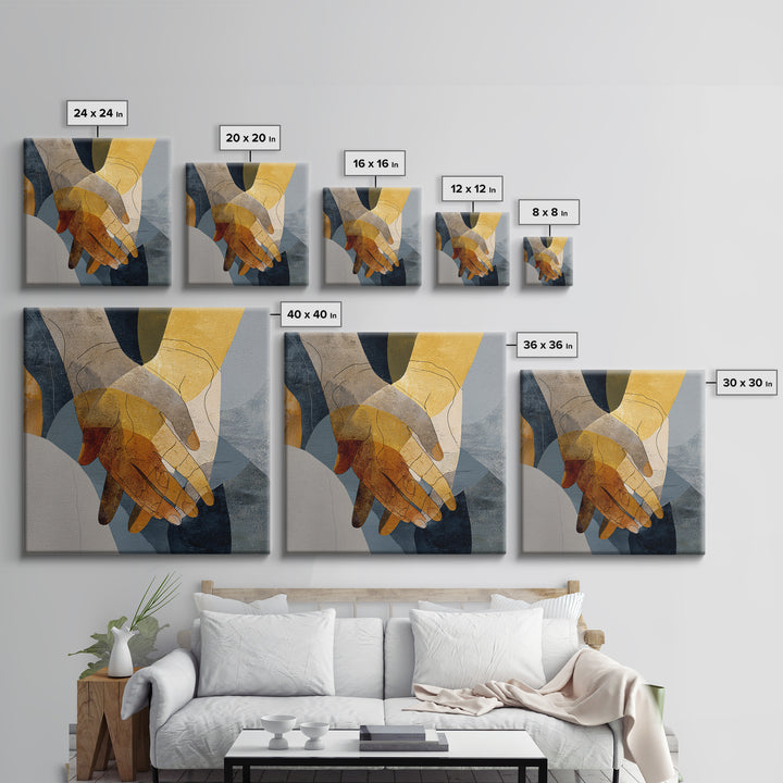 Hands Nearly Touching Framed Canvas Print, Wedding Art, Luxury Decor, Living Room Decor, Fine Art, Romance, Wedding Sign, WED-1x1-88