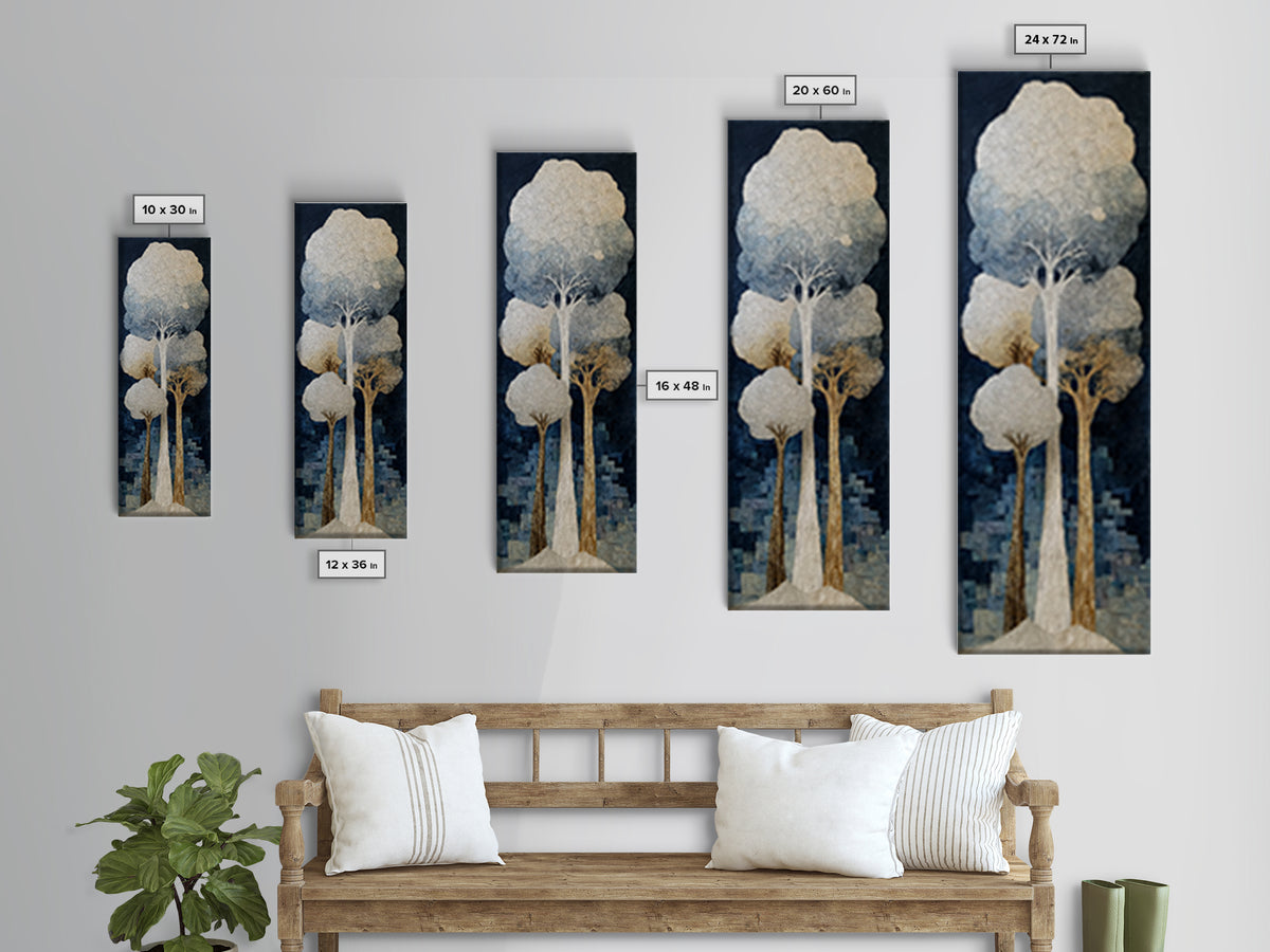 Two Intertwined Trees as Symbolic Artwork Canvas Print, Wedding Art, Framed Art, Living Room Decor, Fine Art, Romance, WED-1x3-11