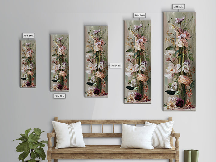 Romantic Candle and Floral Still Life Framed Canvas Print, Wedding Art, Unique Wedding Gift, Living Room Decor, Romance, WED-1x3-34