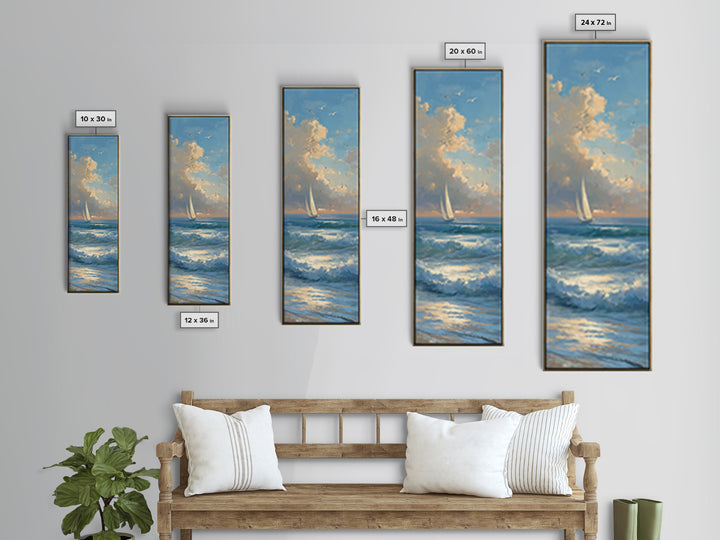 Honeymoon Coastal Sunset Canvas Print, Wedding Art, Unique Wedding Gift, Living Room Decor, Fine Art, Romance, Wall Decor, WED-1x3-5
