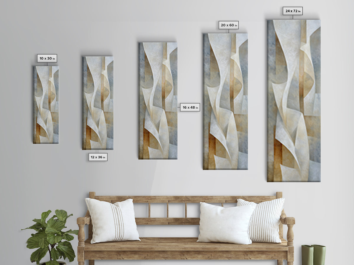 Bridal Veil Texture Abstract Canvas Print, Wedding Art, Framed Art, Living Room Decor, Abstract Art, Romance, Bride and Groom, WED-1x3-67