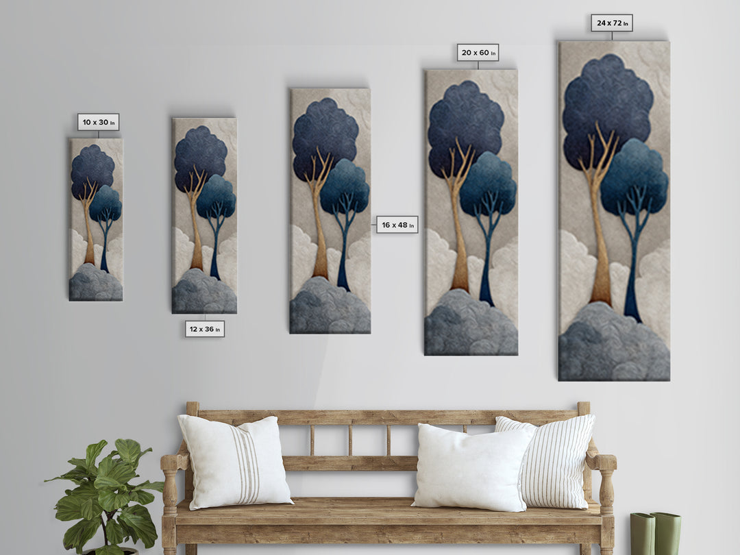 Two Intertwined Trees as Symbolic Artwork Framed Canvas Print, Wedding Art, Wedding Sign, Living Room Decor, Fine Art, Romance, WED-1x3-83