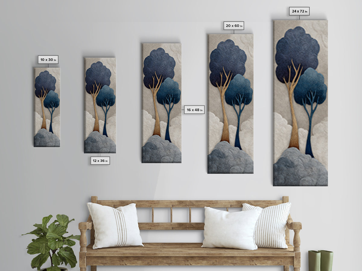 Two Intertwined Trees as Symbolic Artwork Framed Canvas Print, Wedding Art, Wedding Sign, Living Room Decor, Fine Art, Romance, WED-1x3-83