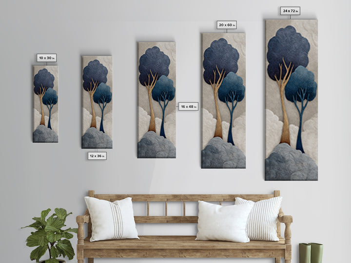 Two Intertwined Trees as Symbolic Artwork Framed Canvas Print, Wedding Art, Wedding Sign, Living Room Decor, Fine Art, Romance, WED-1x3-83