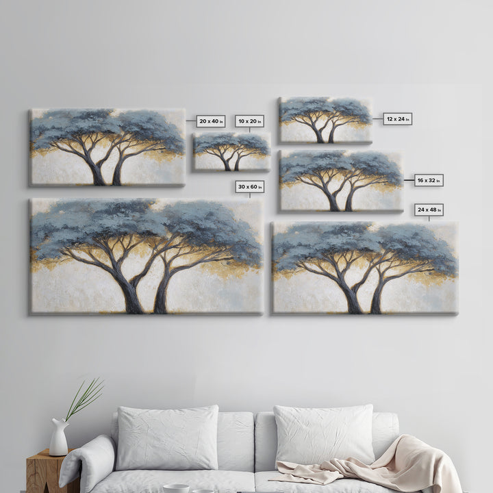 Two Intertwined Trees as Symbolic Artwork Framed Canvas Print, Wedding Art, Wedding Gift, Living Room Decor, Fine Art, Romance, WED-2x1-43