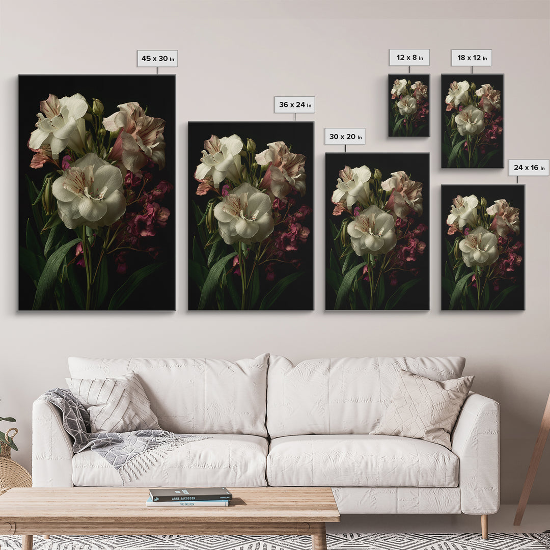 Classic Church Bells and Flowers Without Interior Framed Canvas Print, Wedding Art, Home Decor, Living Room Decor, Romance, WED-2x3-26