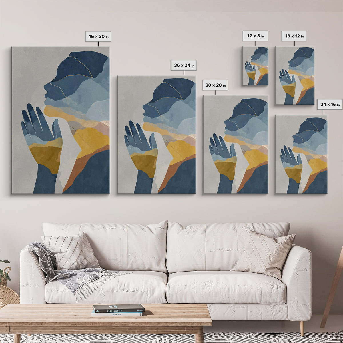 Hands Nearly Touching Framed Canvas Print, Wedding Art, Wedding Painting, Living Room Decor, Abstract Art, Romance, WED-2x3-48