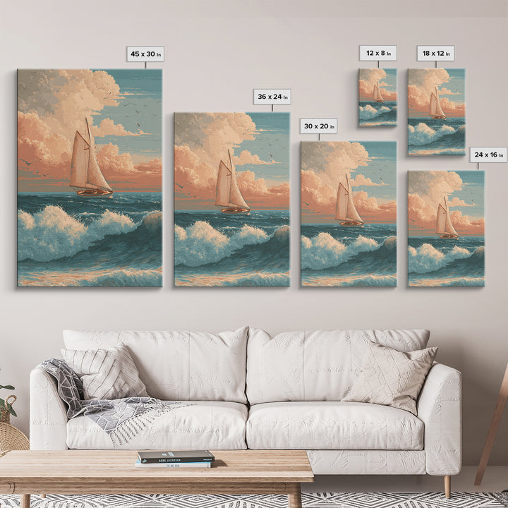 Honeymoon Coastal Sunset Canvas Print, Wedding Art, Minimalist Decor, Living Room Decor, Fine Art, Romance, Custom Painting, WED-2x3-49