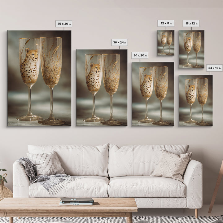 Champagne Glasses with Delicate Sparkle Canvas Print, Wedding Art, Art, Living Room Decor, Abstract Art, Romance, WED-2x3-62