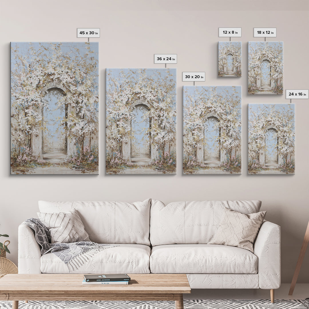 Romantic Garden Arch Covered Canvas Print, Wedding Art, Room Decor, Living Room Decor, Fine Art, Romance, Wedding Decor, WED-2x3-66