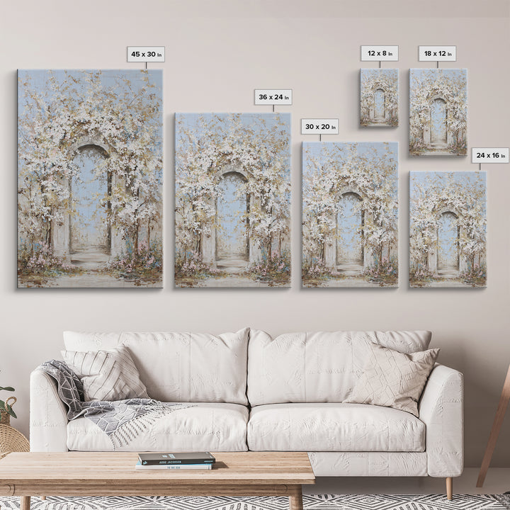 Romantic Garden Arch Covered Canvas Print, Wedding Art, Room Decor, Living Room Decor, Fine Art, Romance, Wedding Decor, WED-2x3-66