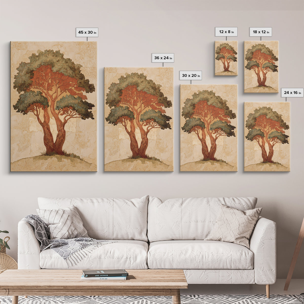 Two Intertwined Trees as Symbolic Artwork Canvas Print, Wedding Art, Custom Wedding Gift, Living Room Decor, Fine Art, Romance, WED-2x3-7