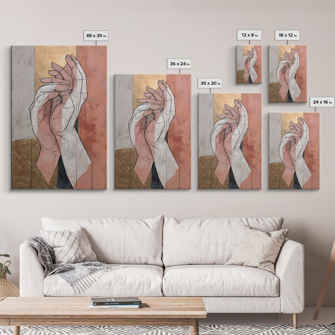Hands Nearly Touching Canvas Print, Wedding Art, Wall Decor, Living Room Decor, Fine Art, Romance, Wedding Gift, Wedding Dress, WED-2x3-72