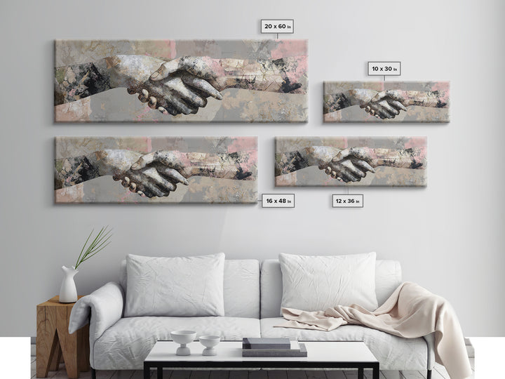 Hands Nearly Touching Canvas Print, Wedding Art, Art, Living Room Decor, Abstract Art, Romance, Custom Wedding Gift, WED-3x1-80