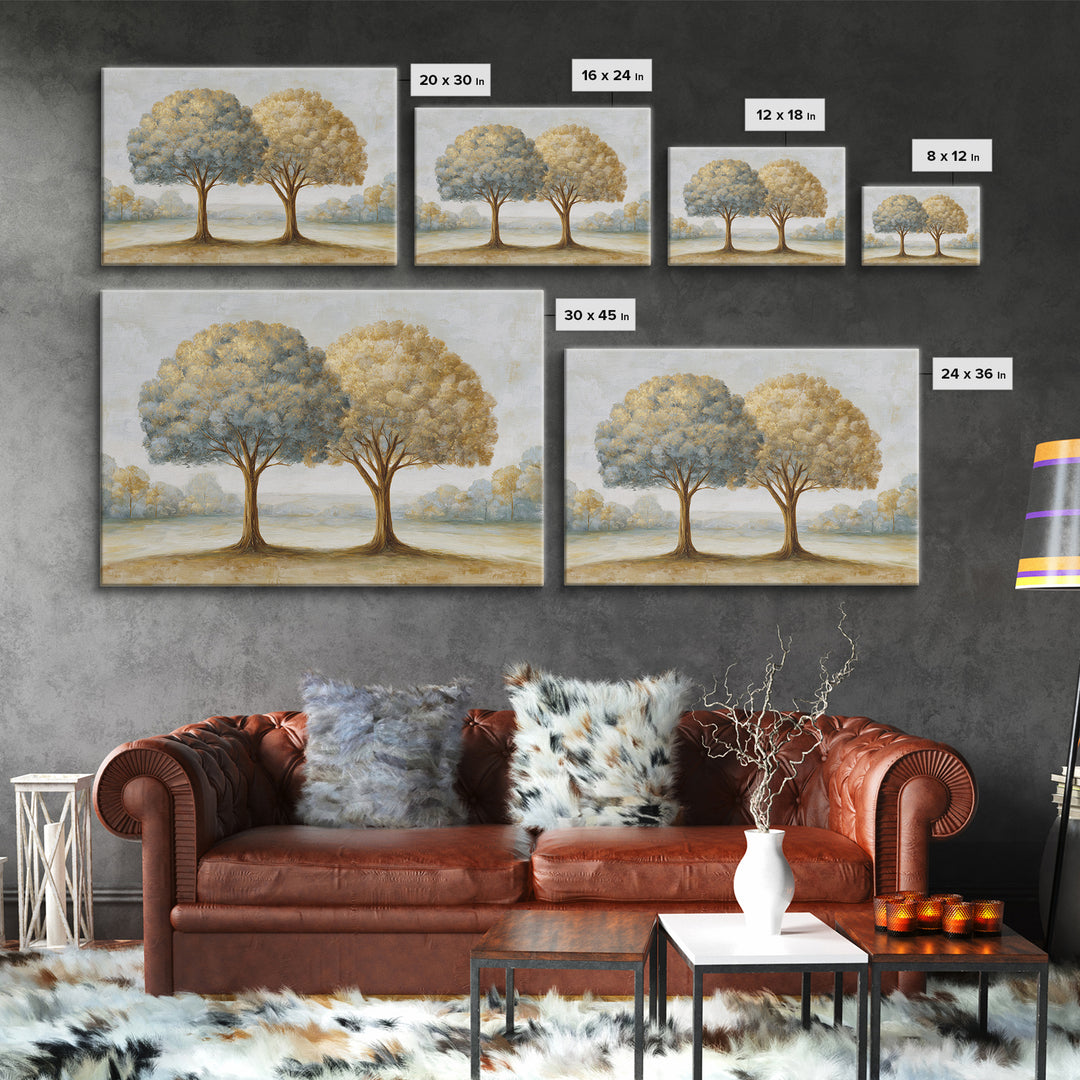 Two Intertwined Trees as Symbolic Artwork Canvas Print, Wedding Art, Wedding Gift, Living Room Decor, Fine Art, Romance, WED-3x2-3
