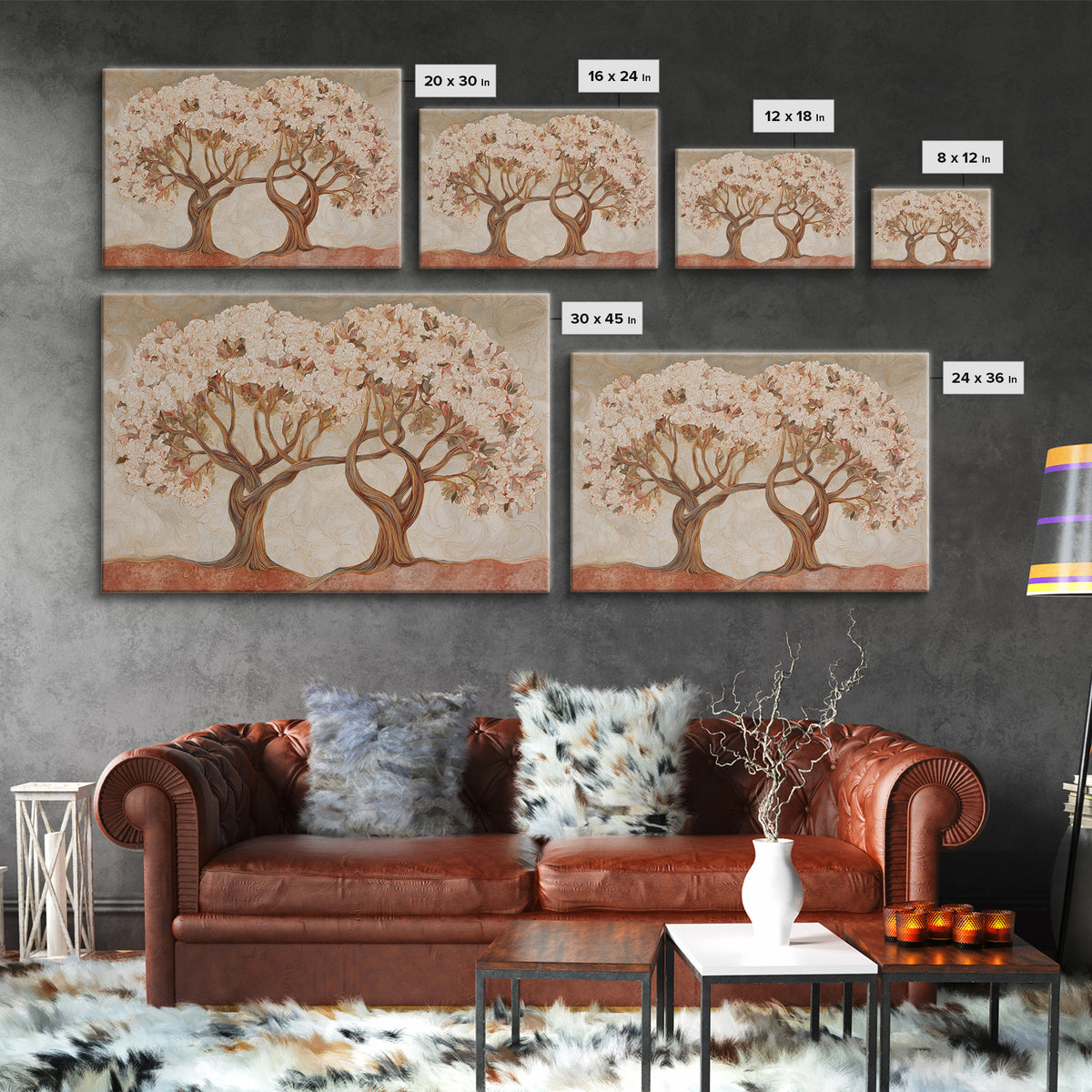 Two Intertwined Trees as Symbolic Artwork Canvas Print, Wedding Art, Wedding Guestbook, Living Room Decor, Fine Art, Romance, WED-3x2-51
