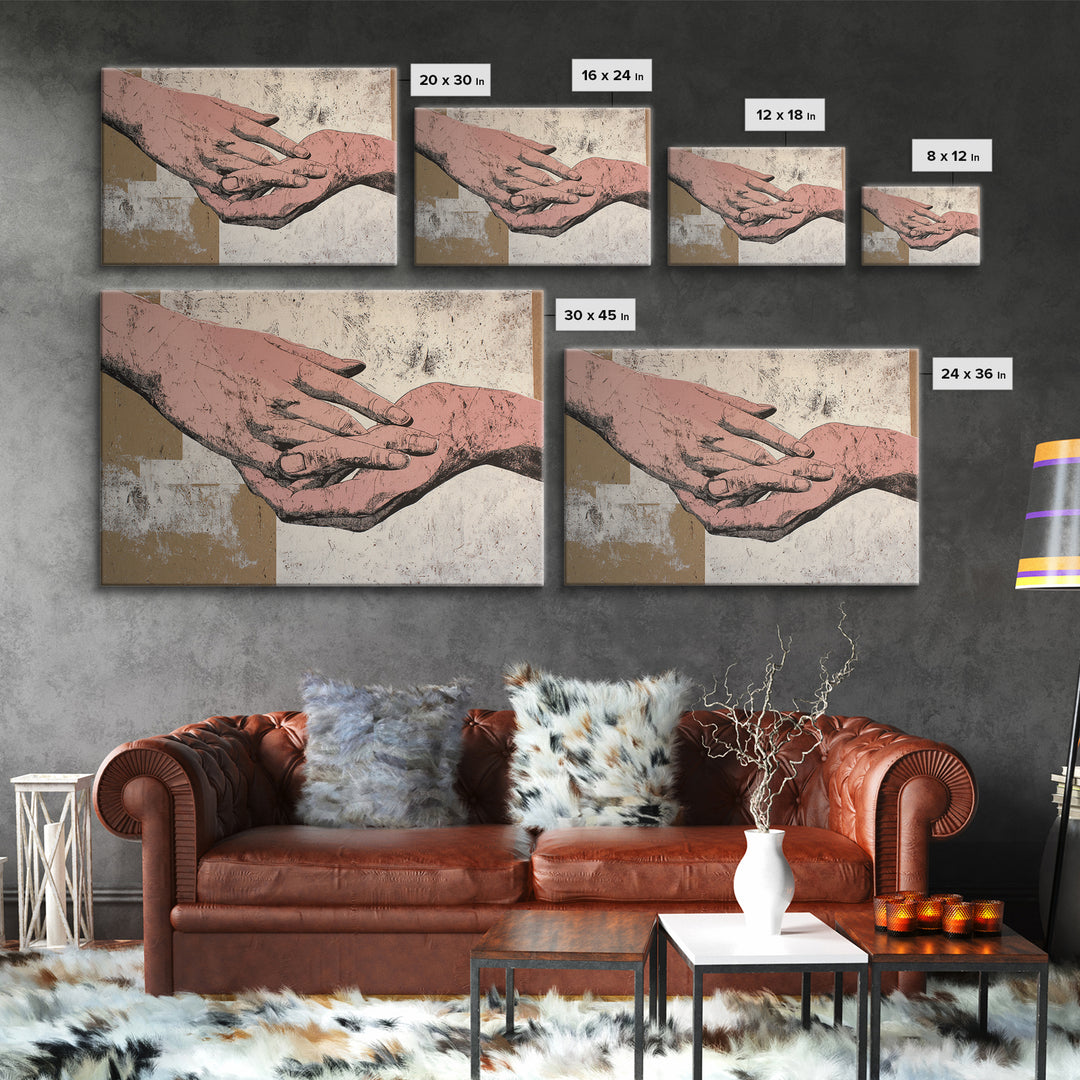 Hands Nearly Touching Canvas Print, Wedding Art, Beach Wedding, Living Room Decor, Romance, Modern Decor, Fine Art Print, WED-3x2-68