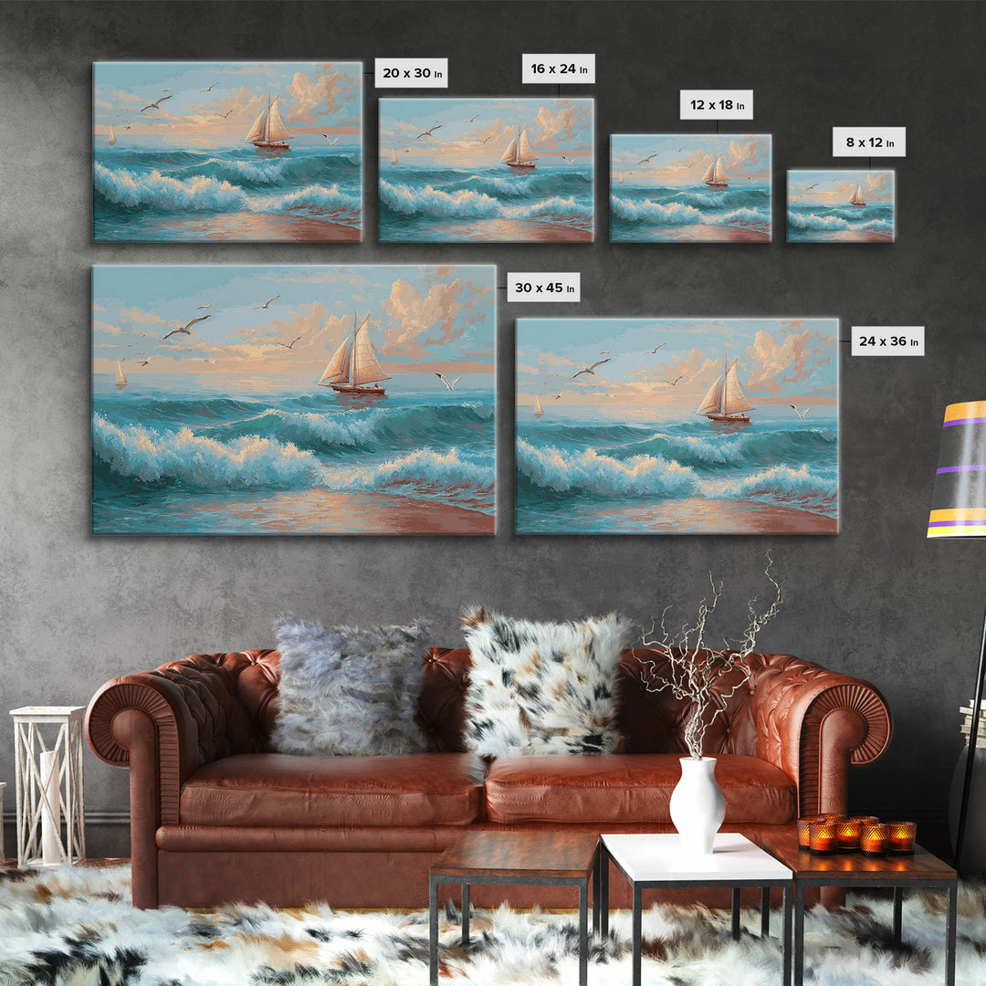 Honeymoon Coastal Sunset Canvas Print, Wedding Art, Bride and Groom, Living Room Decor, Fine Art, Romance, Neutral Decor, WED-3x2-93
