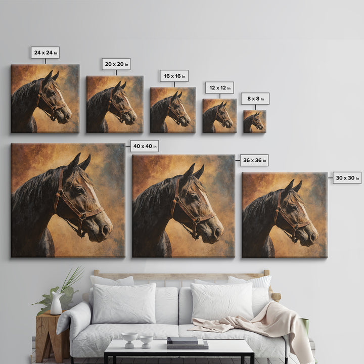 Wagon Wheel and Desert Sunset Framed Canvas Print, Western Art, Western Home Decor, Southwestern Decor, Oil Painting, Frontier, WES-1x1-68