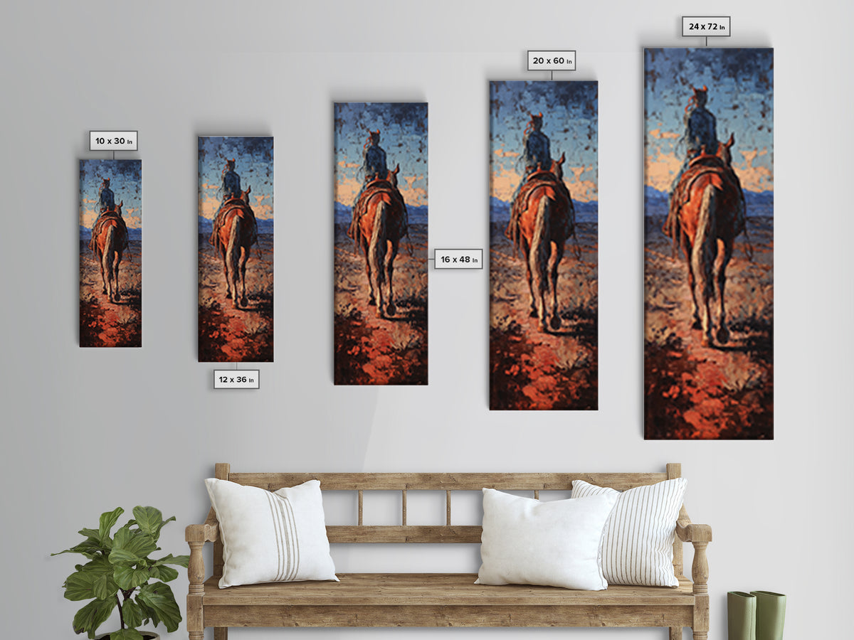 Cactus and Red Rock Canyon Landscape Canvas Print, Western Art, Western Prints, Southwestern Decor, Watercolor Art, Frontier, WES-1x3-41
