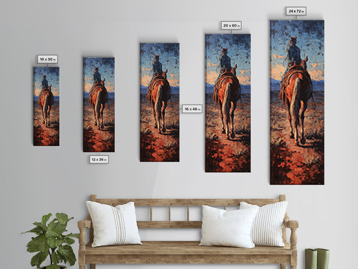 Cactus and Red Rock Canyon Landscape Canvas Print, Western Art, Western Prints, Southwestern Decor, Watercolor Art, Frontier, WES-1x3-41