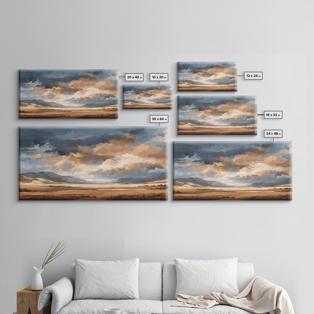 Wagon Wheel and Desert Sunset Framed Canvas Print, Western Art, Minimalist Wall Art, Southwestern Decor, Fine Art, Frontier, WES-2x1-88