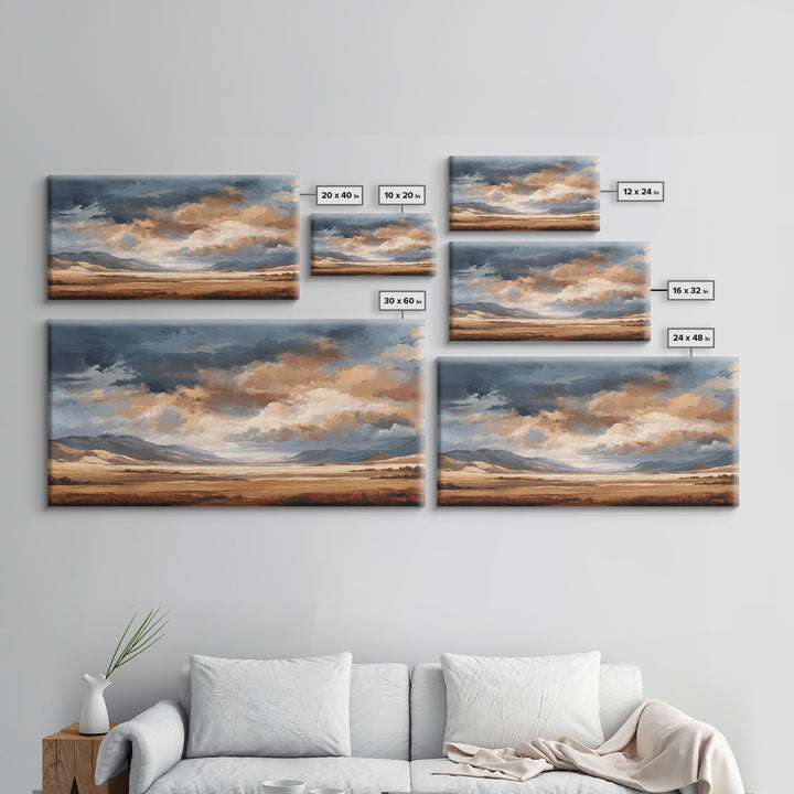 Wagon Wheel and Desert Sunset Framed Canvas Print, Western Art, Minimalist Wall Art, Southwestern Decor, Fine Art, Frontier, WES-2x1-88