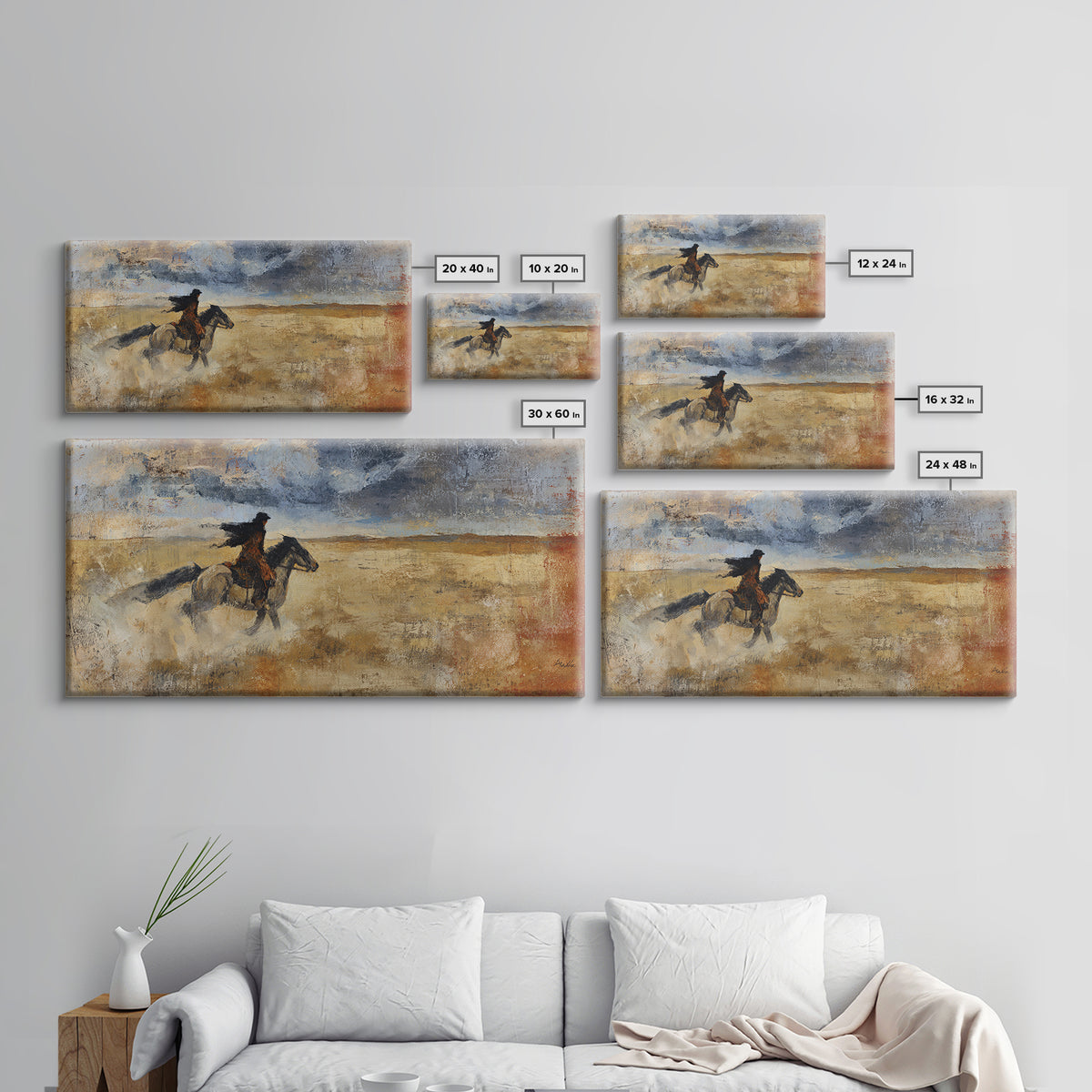 Train Crossing Western Plains Framed Canvas Print, Western Art, Farmhouse Decor, Southwestern Decor, Fine Art, Frontier, WES-2x1-91