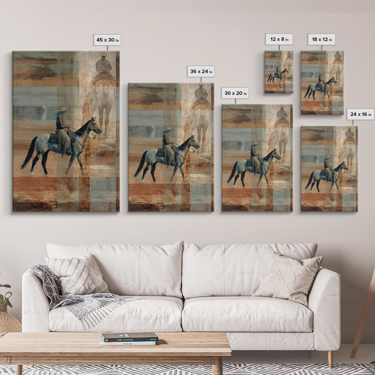 Southwestern Blanket Pattern Framed Canvas Print, Western Art, Original Art, Southwestern Decor, Fine Art, Frontier, Landscape, WES-2x3-25