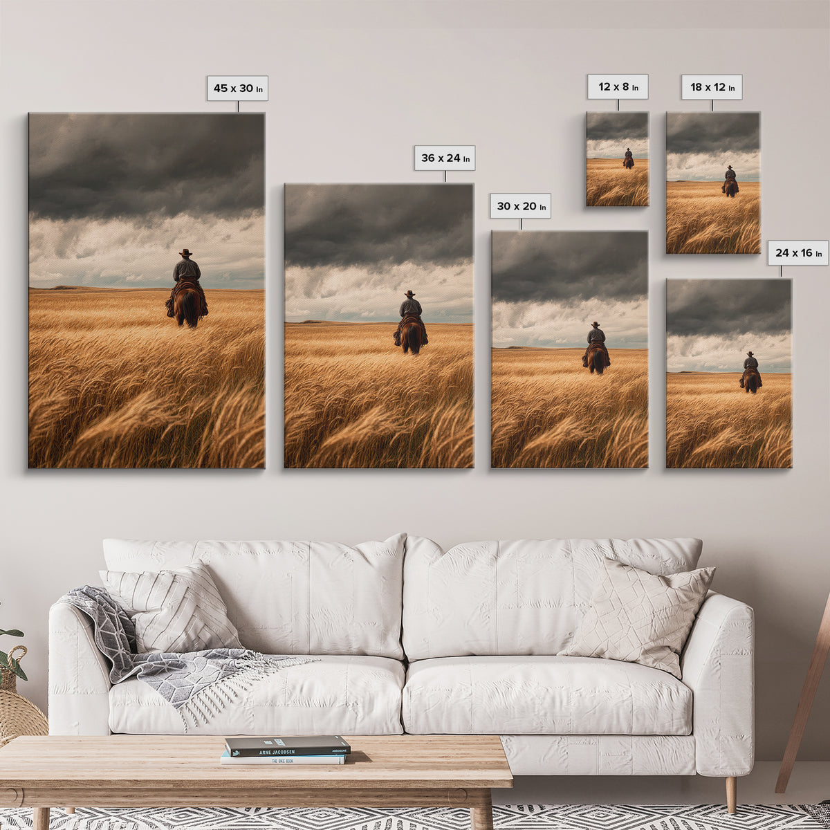 Golden Wheat Field Canvas Print, Western Art, Statement Artwork, Southwestern Decor, Fine Art, Frontier, Painting, Art Print, WES-2x3-32