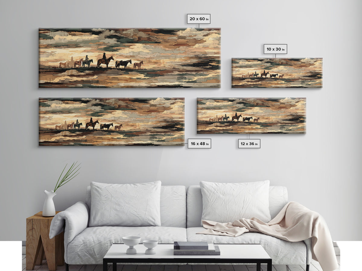 Southwestern Blanket Pattern Canvas Print, Western Art, Western Home Decor, Southwestern Decor, Frontier, Statement Artwork, WES-3x1-33
