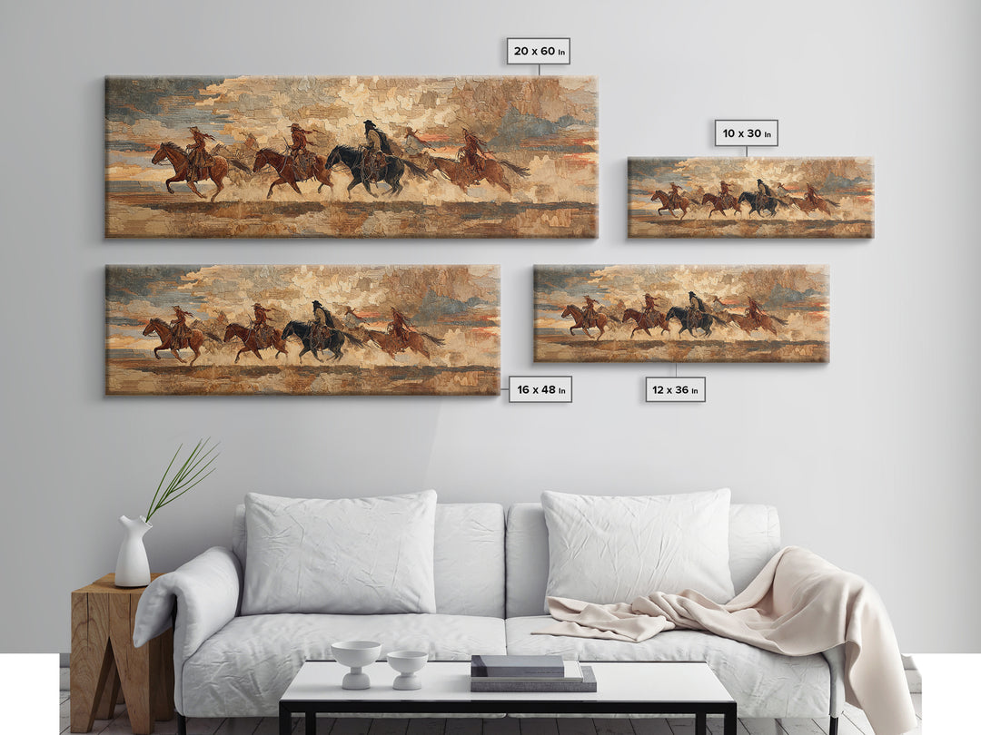 Southwestern Blanket Pattern Framed Canvas Print, Western Art, Trendy Wall Art, Southwestern Decor, Fine Art, Frontier, WES-3x1-9