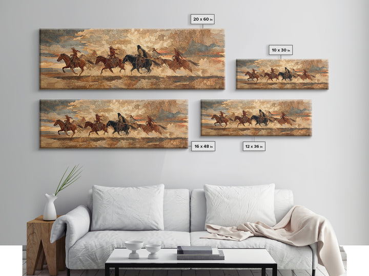 Southwestern Blanket Pattern Framed Canvas Print, Western Art, Trendy Wall Art, Southwestern Decor, Fine Art, Frontier, WES-3x1-9