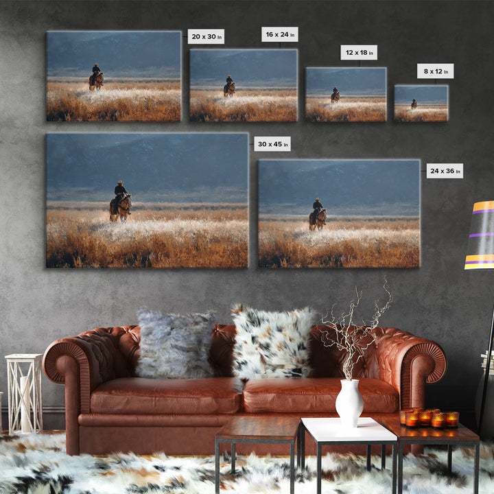 Train Crossing Western Plains Framed Canvas Print, Western Art, Farmhouse Decor, Southwestern Decor, Fine Art, Frontier, WES-3x2-99
