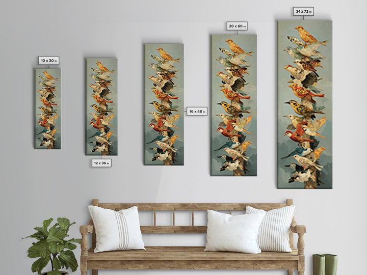 Floating House Carried by Colorful Birds Framed Canvas Print, Whimsical Art, Framed Wall Art, Living Room Decor, Wonder, WHI-1x3-19